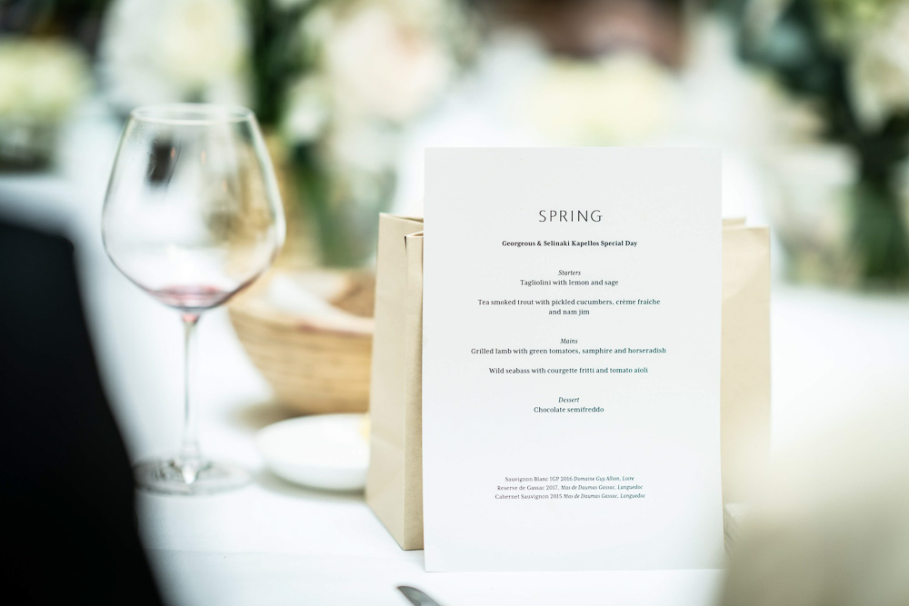 Our Wedding Menu - The Scent Explorer